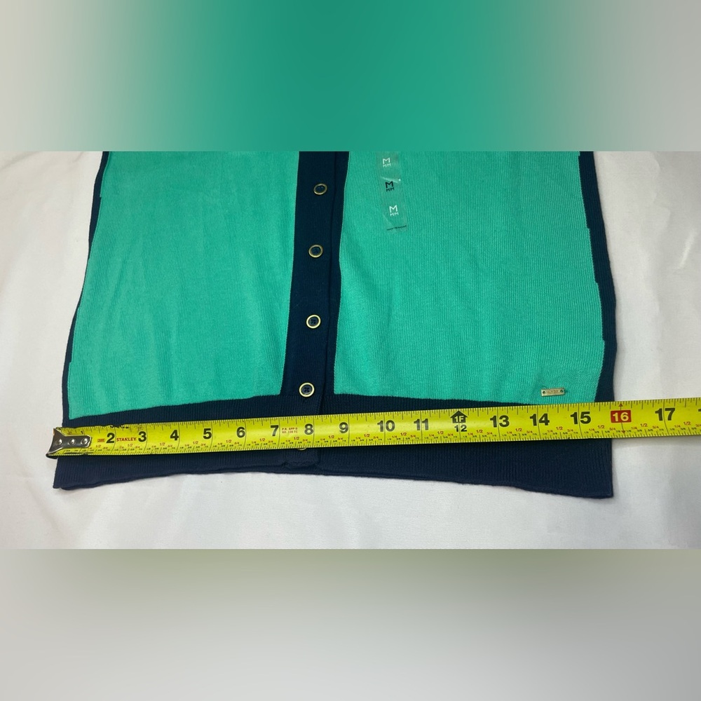 Tommy Hilfiger Teal and Navy Button-Up Cardigan - Picture 10 of 13